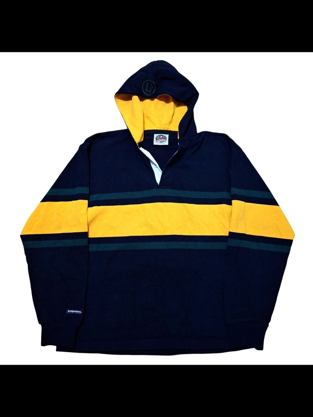 Black, yellow, and green Barbadian Rugby Hoodie - XL
